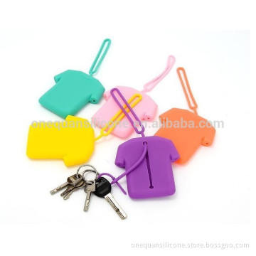 2015 Popular stytle silicone mini coin purse with keychain/silicone key pouch